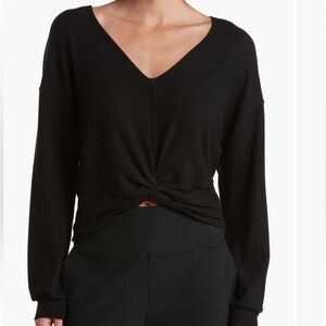 Beyond Yoga Twist Up Reversible Pullover Sweater Black XS